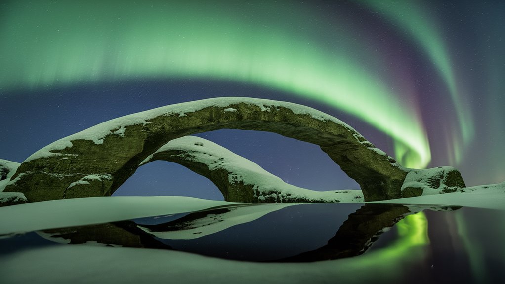 curved scenes beneath stars