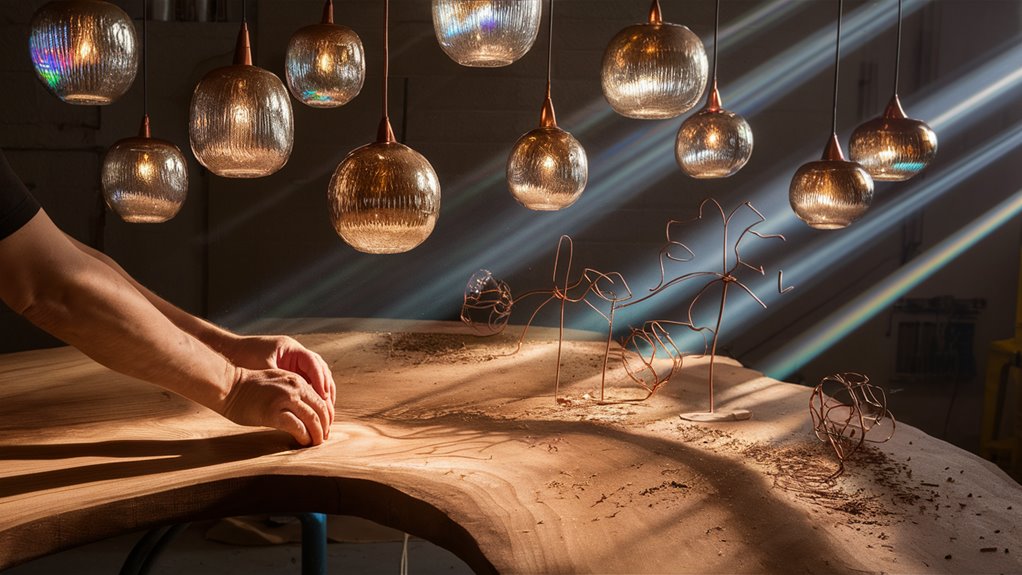 craftspeople create featherlume products