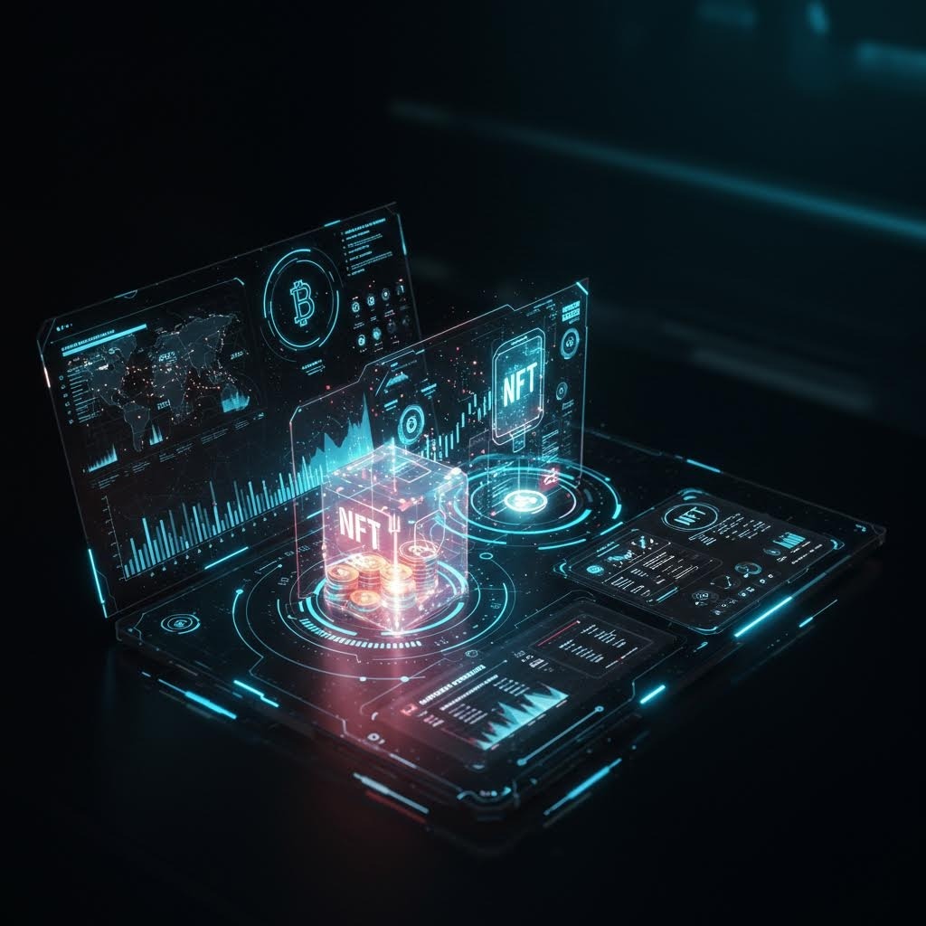 루믹스 NFT 모바일 홀로그램 블록체인 거래 인터페이스 3D